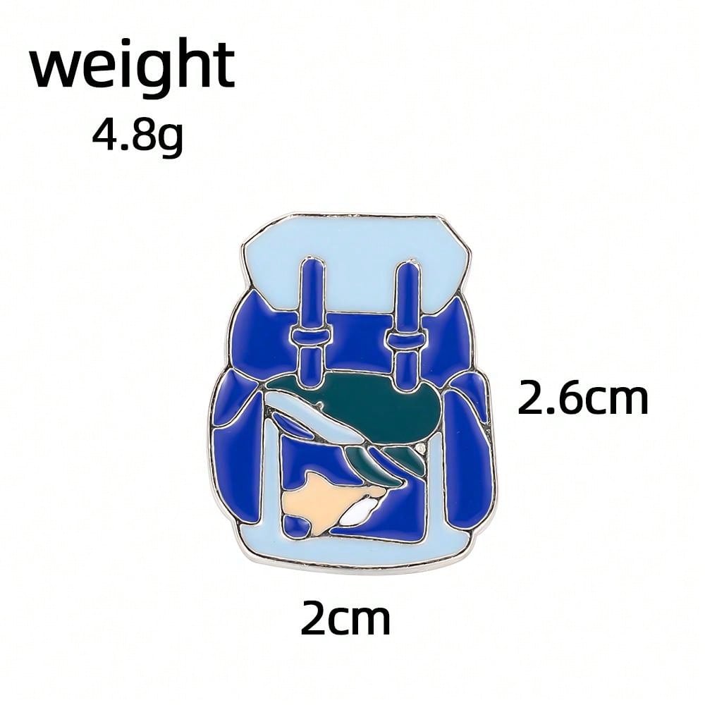 2024 Original Cartoon Travel & Scenery Paintings Backpack Pins Set