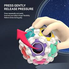 1 件裝手指減壓競賽顏色辨識陀螺魔術方塊彩虹球肌筋膜健康按摩球 - 白色 - 查看 3