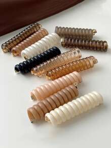 1 件简约风格果冻色高弹力螺旋发带，适用于马尾辫和辫子造型，时尚发饰魔术头发编织工具螺旋马尾辫夹，适合女士长卷发休闲 - 杏色 - 查看 9