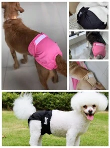 1pc Doggie Diaper For Female Dogs In Heat, Washable And Reusable, Suitable For All Types Of Dogs - Black - View 8