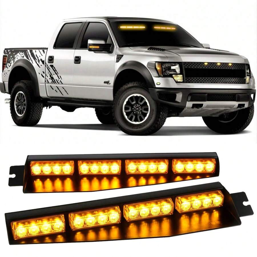 EINERCAR 32 Led Kính che mặt Nhấp nháy Ánh sáng Quán bar Nội địa Khẩn cấp Cảnh báo Đèn nhấp nháy Mở rộng Dấu ngoặc Tách núi Đối với Giao thông công cụ