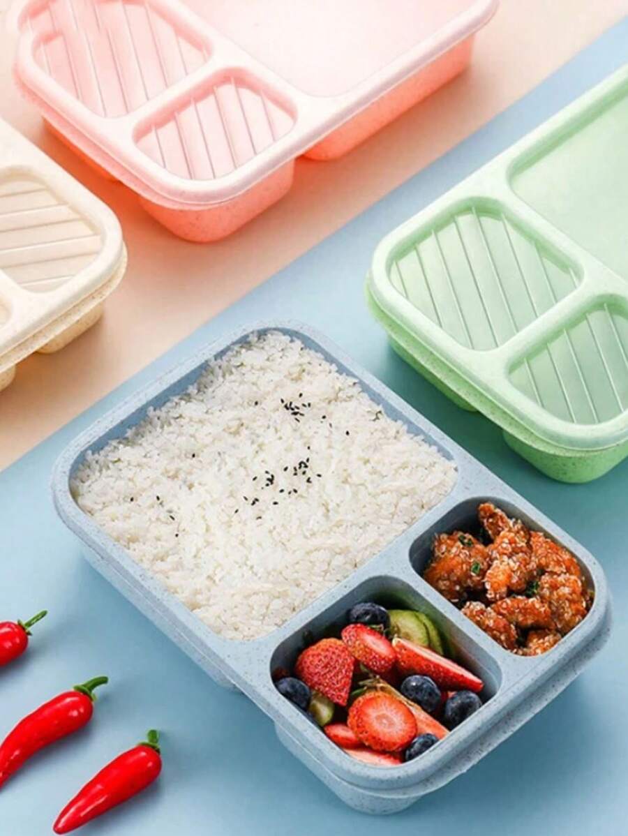 1/3/5入組午餐盒餐具快餐盒水果盤,可放入微波爐加熱 - 藍色 - 查看 1