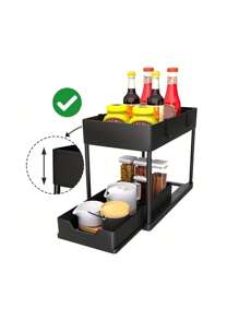 Soporte De Almacenamiento Multifuncional Para Especias De Cocina - Negro - Ver 5