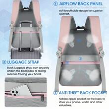 Camera Bag Professional DSLR SLR Mirrorless Camera Backpack 14/15.6 Inch Waterproof Laptop Backpack Anti-Theft Camera Case With Rain Cover Large Capacity Photography Backpack For Men Women - Pink - View 9