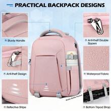 Camera Bag Professional DSLR SLR Mirrorless Camera Backpack 14/15.6 Inch Waterproof Laptop Backpack Anti-Theft Camera Case With Rain Cover Large Capacity Photography Backpack For Men Women - Pink - View 8
