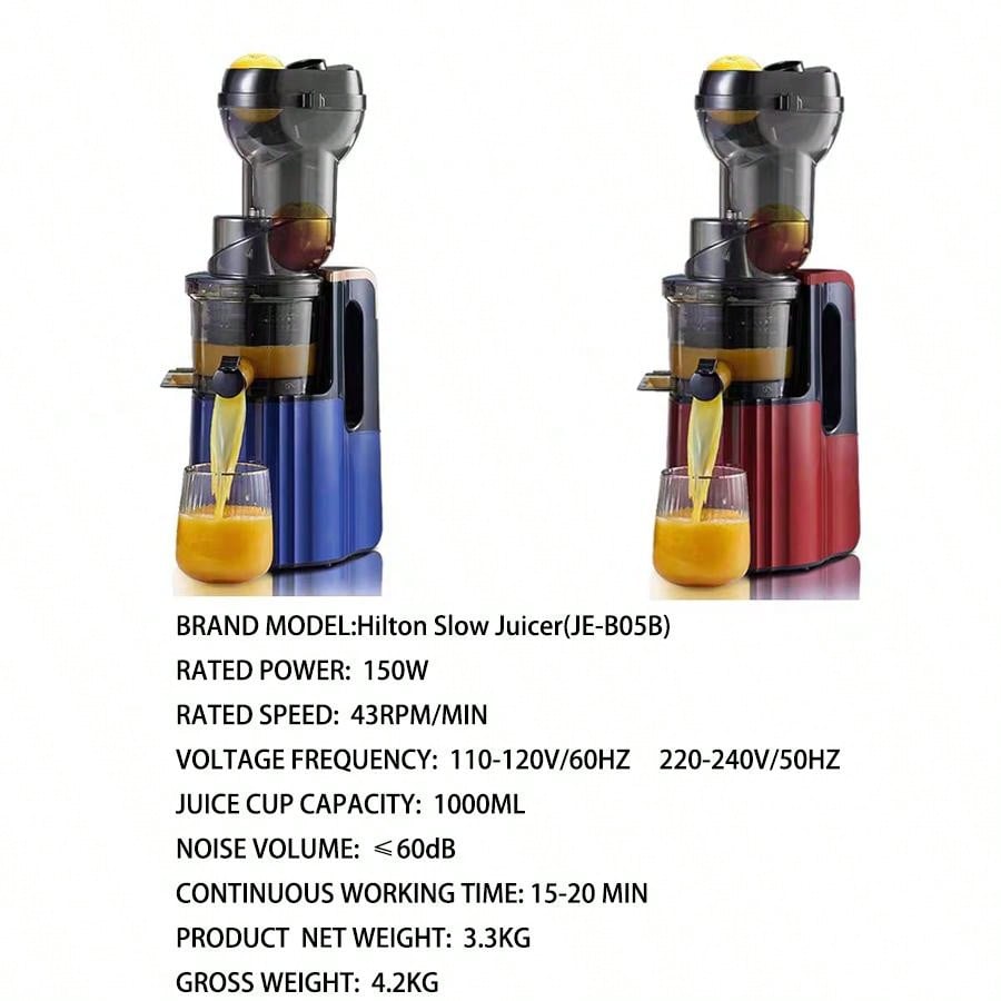 1pc Slow Masticating Juicer Cold Press Juice Extractor Nama Juicer