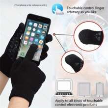 冬季保暖時尚男女通用抓絨戶外運動防水防風騎行自行車摩托車滑雪徒步觸控手套運動手套 1 件 - 彩色 - 查看 3