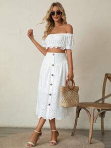 Women Two-piece Outfits - 白色 - 查看 3