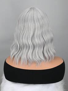 12inch Ngắn Màu xám Dợn sóng Quăn Bob Tóc giả Tóc mái , Hoàn hảo Đối với Mặc hàng ngày Và Lễ hội - Xám - Xem 5