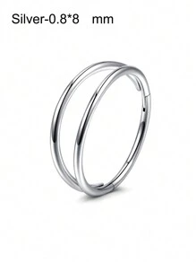 CIZME 1Pc/Set Hypoallergenic Hinged Clicker Double Hoop Nose Rings Hoop 20G 18G 16G 14G Stainless Steel Septum Jewelry Hinged Segment Ring Body Piercing Nose Hoop Lip Rings Nose Helix Cartilage Rook Earrings - Multicolor - View 23