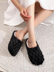 全新女用軟底家用拖鞋,室內超輕防滑靜音拖鞋,春秋布藝毛絨拖鞋,冬季/硬木地板平底拖鞋,1 件