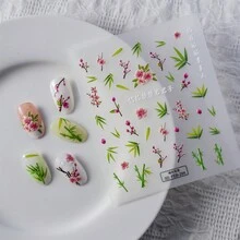 1個5D卡哇伊日式天鵝美甲飾品豪華AB自粘式美甲裝飾貼紙DIY美甲滑塊配件