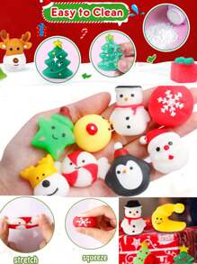 Christmas Delight: 24 PCS Christmas Squishies Mochi Squishy Toys for Christmas Stocking Stuffers Party Favor Goodie Bag Filler Bulk - Perfect Stocking Stuffers and Party Favors! Christmas Mochi Squishy Toys-Ideal Christmas Birthday Gifts,  Christmas Party Prizes - Multicolor - View 5