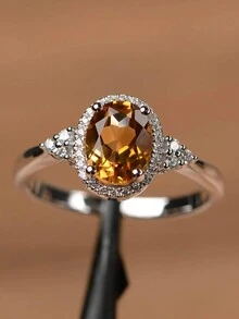 1件女士流行的訂婚或結婚戒指,適合日常佩戴 - 香檳色 - 查看 2