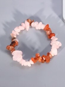 Pulsera Elástica De Piedras Preciosas De Cristal Hecha A Mano, Que Incluye 7 Cuentas De Chakra, Excelente Regalo Para El Día De San Valentín Y Navidad