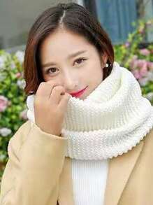 冬季滑雪圍巾,男女皆可厚實針織頭部罩巾,防風保暖頸圍,適用於戶外運動 - 白色 - 查看 2