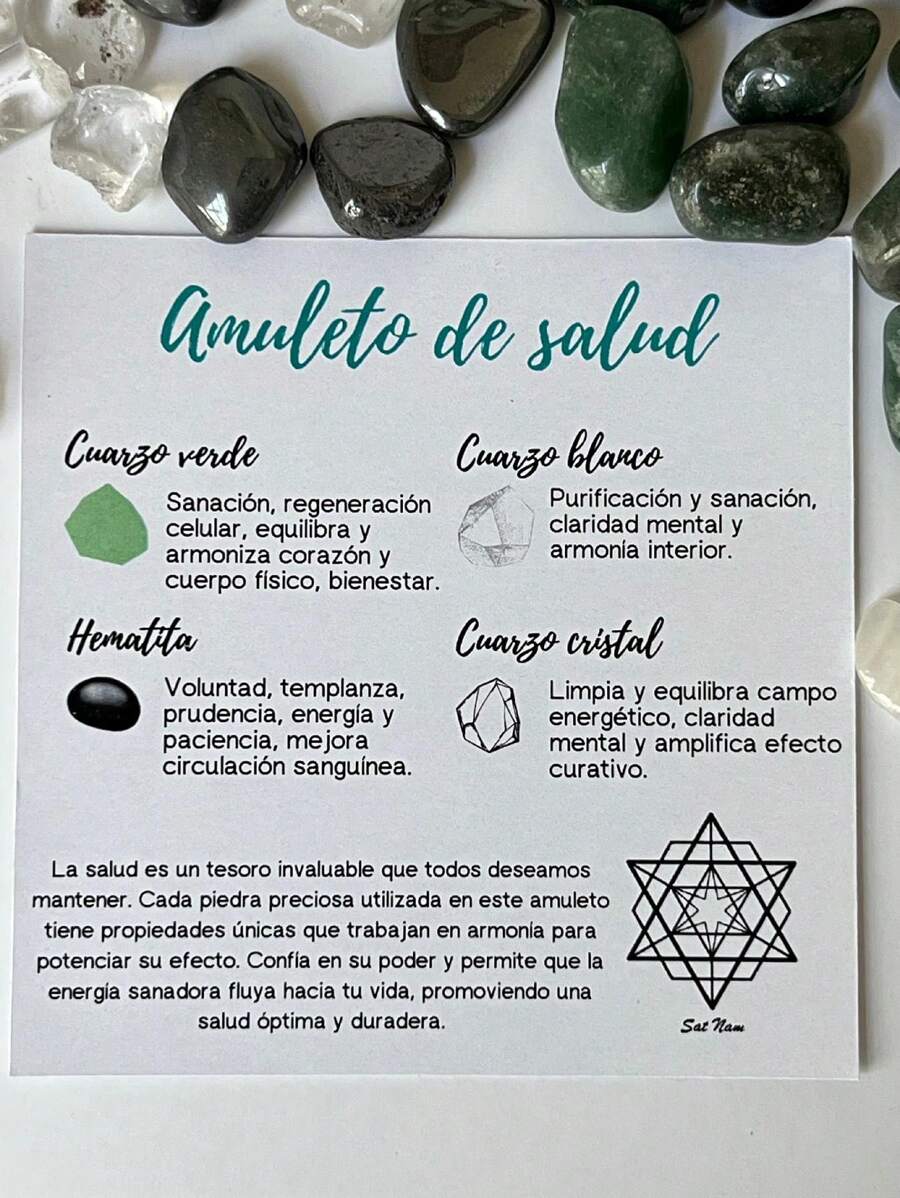 Conjunto de Cuarzos Vital: Cuarzo Verde, Hematita, Cuarzo Blanco y Cuarzo Cristal - Multicolor - Ver 1