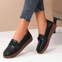 2023年秋季新款休閒軟底舒適款婦女滑線鞋,高檔 - 黑色 - 查看 1