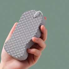 1 Esponja De Baño Exfoliante, Ayuda A Eliminar La Piel Muerta Y Limpiar El Cuerpo, Agradable Para La Piel - Gris - Ver 1