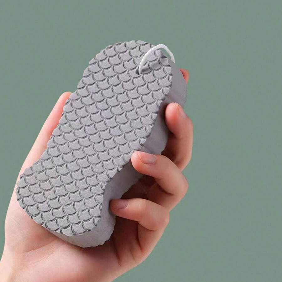1 Esponja De Baño Exfoliante, Ayuda A Eliminar La Piel Muerta Y Limpiar El Cuerpo, Agradable Para La Piel - Gris - Ver 1