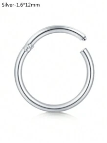 CIZME 1 件/套防过敏铰链鼻环 20G 18G 16G 14G 不锈钢鼻中隔珠宝铰链节环身体穿孔鼻环唇环鼻轮软骨耳环 - 卡扣 - 查看 15