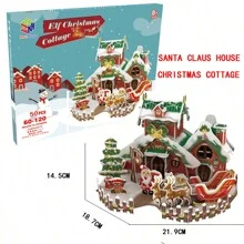 3d拼圖聖誕裝飾擺件風格diy玩具,適用於聖誕節禮物、情人節遊戲、新年遊戲、婚禮遊戲、新年禮物和情人節禮物 - 彩色 - 查看 4