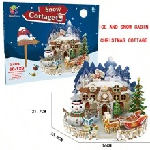 3d拼圖聖誕裝飾擺件風格diy玩具,適用於聖誕節禮物、情人節遊戲、新年遊戲、婚禮遊戲、新年禮物和情人節禮物 - 彩色 - 查看 2