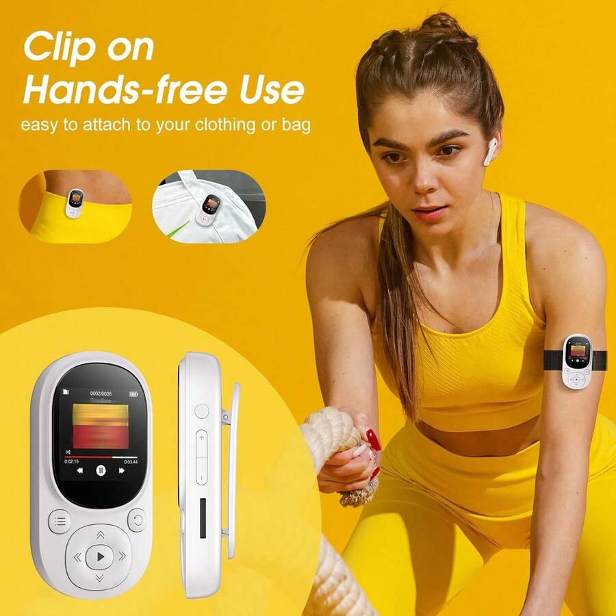 64GB Clip MP3 Mini Portable Music Player With FM Radio Recording And