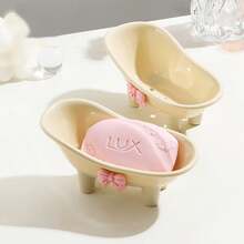 Creative Soap Box With Drain And Highly Attractive , Bathroom Storage Artifact, New Luxury Creamy Design - Grey - View 10