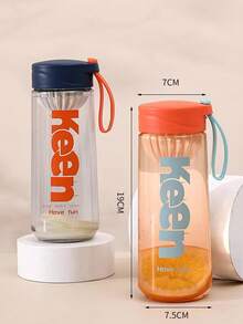 640 毫升水瓶,附時間標記,背帶,防漏 Tritan,不含 Bpa,確保您在健身、健身房、露營、戶外運動時喝足夠的水 - 藍色 - 查看 2