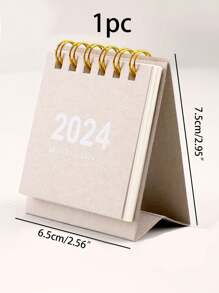 1個 2024簡約迷你桌面台曆,桌上曆,計畫記事本,黑色/粉色/藍色/紫色/綠色/原色紙,裝飾性桌曆,3*2.6英寸(7.5*6.5cm) - 彩色 - 查看 8