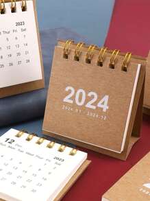 1個 2024簡約迷你桌面台曆,桌上曆,計畫記事本,黑色/粉色/藍色/紫色/綠色/原色紙,裝飾性桌曆,3*2.6英寸(7.5*6.5cm) - 彩色 - 查看 7