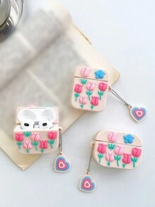 1 件創意 3d 鬱金香設計耳機盒,相容於 Apple Airpods 保護套 - 彩色 - 查看 4