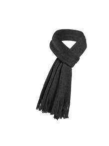 1套針織圍巾帽子手套套裝,男女冬季保暖保熱頸暖帽子和手套,適用於戶外活動 - 黑色 - 查看 4