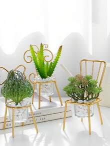 1pc Nordic-Style Simulation Succulent Plant Ornament Potted Creative Desk Decoration For Office, Home Decor - Multicolor - View 6