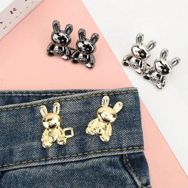 9 Pairs Rabbit Jean Buttons Pins, No Sewing Pant Waist Tightener