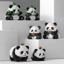 熊貓搖擺創意桌面玩具家居裝飾,兼容微粒積木 - 鞦韆 - 查看 7