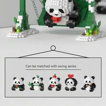 熊貓搖擺創意桌面玩具家居裝飾,兼容微粒積木 - 鞦韆 - 查看 8