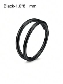 CIZME 1Pc/Set Hypoallergenic Hinged Clicker Double Hoop Nose Rings Hoop 20G 18G 16G 14G Stainless Steel Septum Jewelry Hinged Segment Ring Body Piercing Nose Hoop Lip Rings Nose Helix Cartilage Rook Earrings - Multicolor - View 18