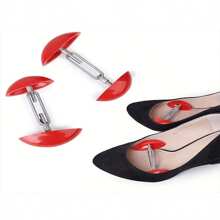 1pair Mini Shoe Stretcher For Women Adjustable Shoe Widener Toe Box Expander Portable Shoe Tree - Red - View 1