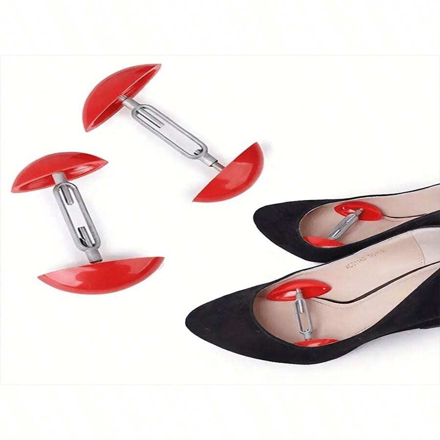 1pair Mini Shoe Stretcher For Women Adjustable Shoe Widener Toe Box Expander Portable Shoe Tree - Red - View 1