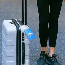 鋁合金時尚防水便攜式防丟行李牌,登機行李牌,行李箱袋掛牌,適用於旅行,飛行,郵輪等,不銹鋼環,方便使用