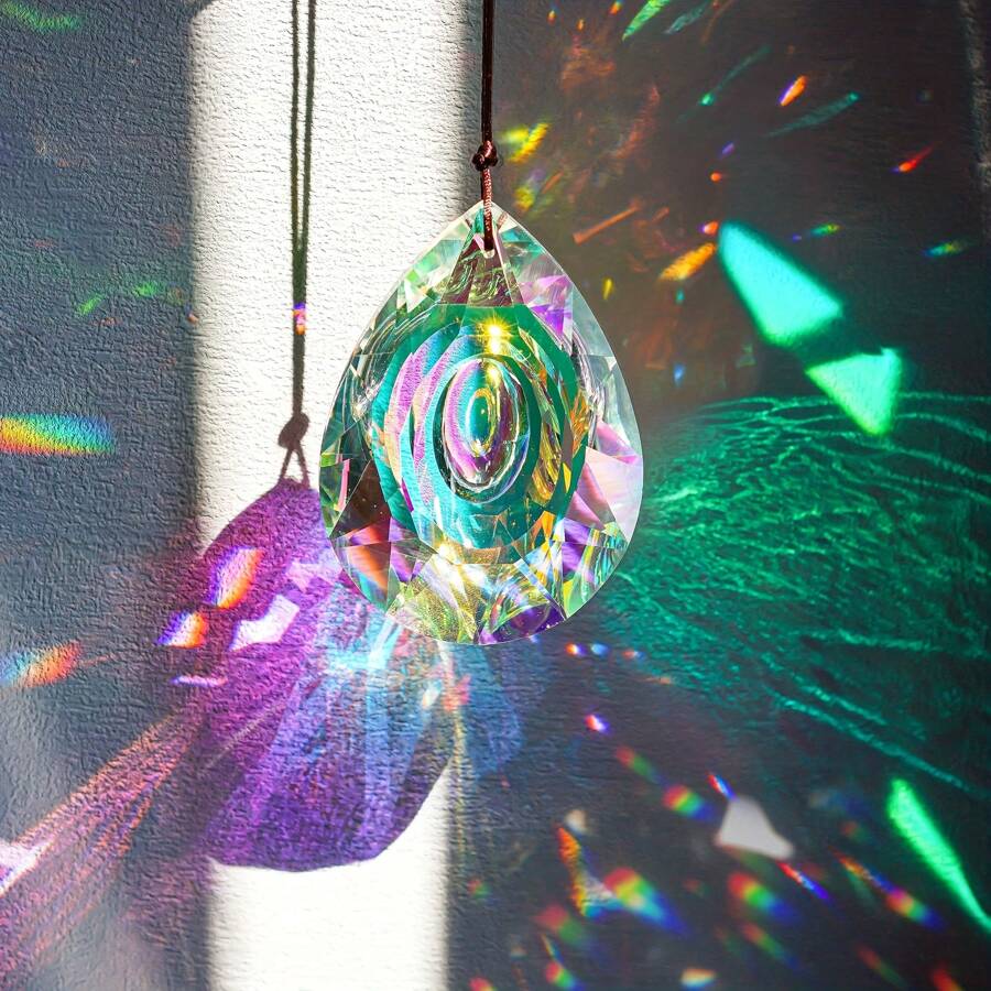 Multi-sized Dragon Eye Prism Crystals Hang From Chandeliers Or Windows To Create A Rainbow Of Crystal Pendants - AB Color - View 1