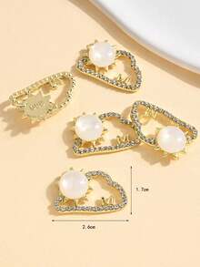 5入組個性化輕奢合金白雲太陽型鑽石diy髮夾,女性配飾