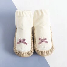 1 Par De Calcetines Para Zapatos Infantiles, Calcetines Antideslizantes Para Bebé, Calcetines De Fondo Suave Para Aprender A Caminar, Calcetines Finos Para Primavera Y Otoño De 0 A 2 Años, Color Aleatorio