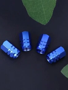 4pcs Blue Car Tire Valve Cap + Universal Valve Core + Bike Tire Valve Caps - Blue - View 6