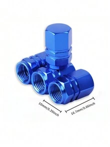 4pcs Blue Car Tire Valve Cap + Universal Valve Core + Bike Tire Valve Caps - Blue - View 8