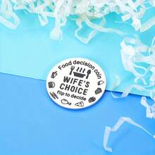 1 Miếng Chồng và vợ Tính hai mặt Thép không gỉ Móc chìa khóa Món ăn Huy hiệu tiền xu) Giáng sinh Qủa tặng Còn hàng Bàn Trang trí Đối với Chồng Cặp đôi - Bạc - Xem 3