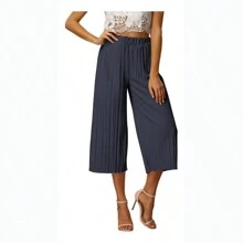 Pantalón Capri Plisado Ragazza Pesquero Stretch Ultra Cómodo - Gris - Ver 7