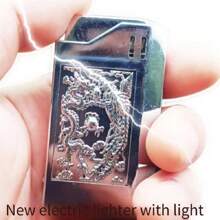 1入組龍惡作劇打火機,帶led燈和迷你手電筒功能,銀鍍仿製,可以用作愚人節、萬聖節、酒吧、ktv等有趣的禮物 - 銀色 - 查看 2